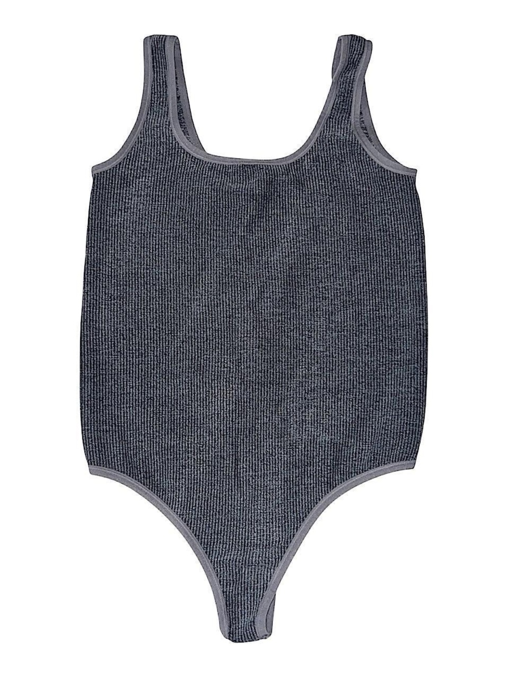 Grunge Colsie gray ribbed bodysuit.